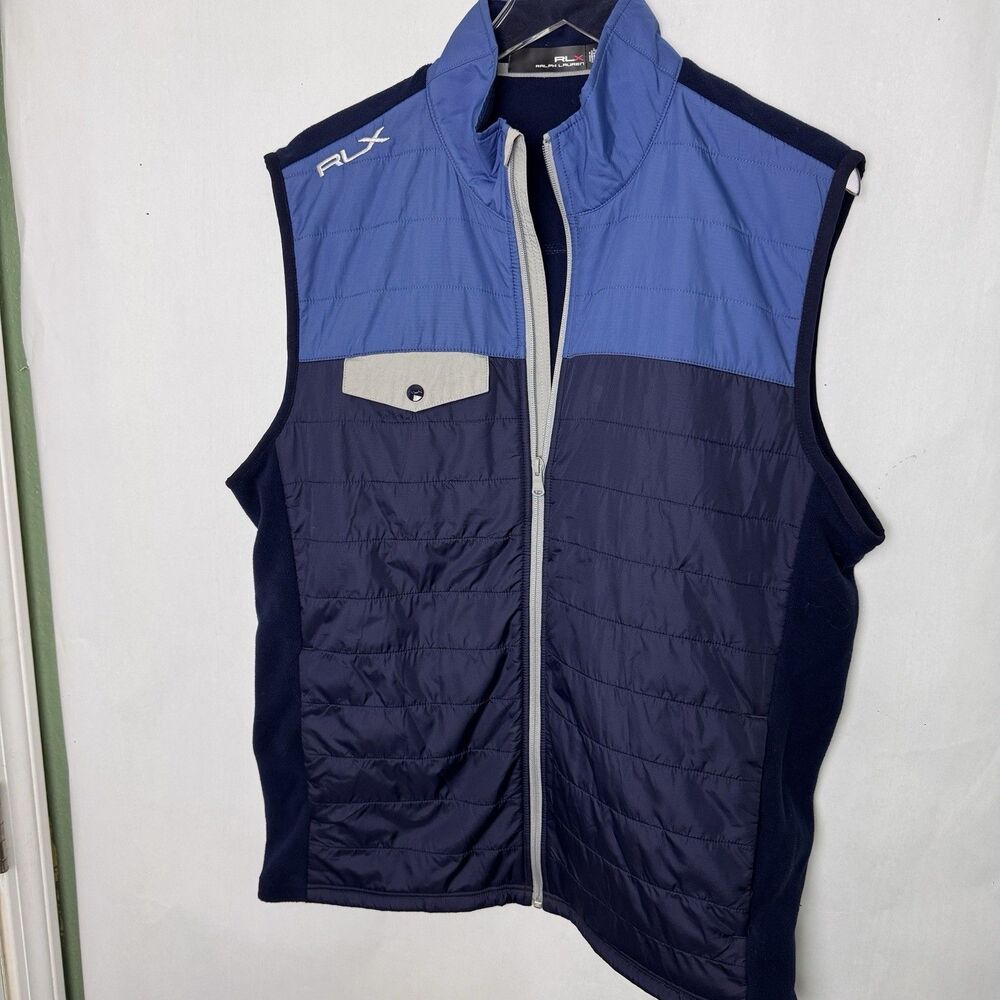 Ralph Lauren Vest Mens Large Blue Color Block Hybrid Gilet RLX
